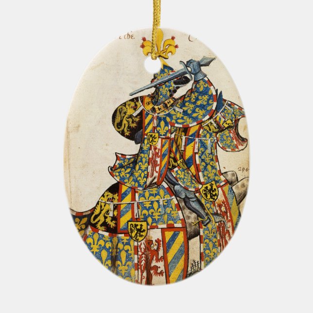 Mittelalterliche Ritter-Verzierung Keramikornament (Vorne)