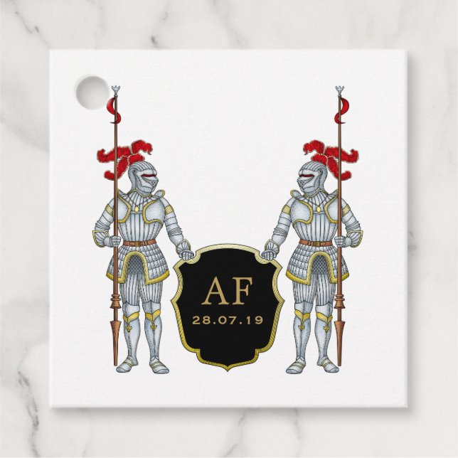 Mittelalterliche Ritterburg Monogram Geschenkanhänger (Vorderseite)