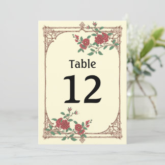 Mittelalterliche romantische Hochzeitskarte Tischn