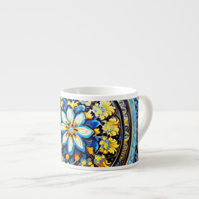 Mittelalterliche römisch-italienische Majolika Espressotasse (Vorderseite Rechts)
