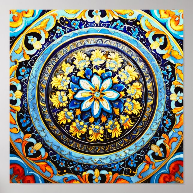 Mittelalterliche römisch-italienische Majolika Poster (Vorne)