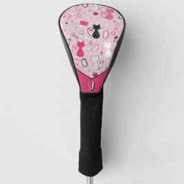 Mittelalterliche rosafarbene Herzkatzen Golf Headcover