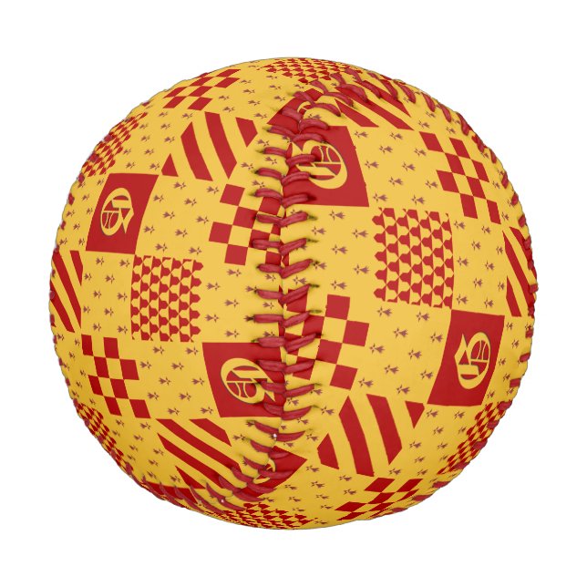 Mittelalterliche Rotgelbe Magische Fantasie Herald Baseball (Schrägansicht)