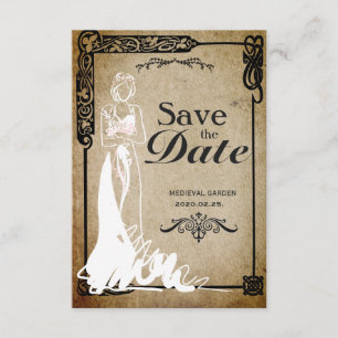 Mittelalterliche Save the Date Braut
