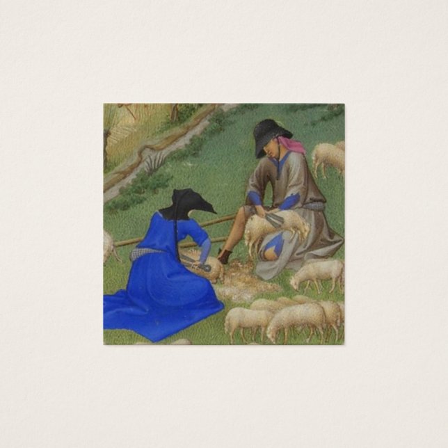 Mittelalterliche Schafscheren-Abbildung (Vorderseite)