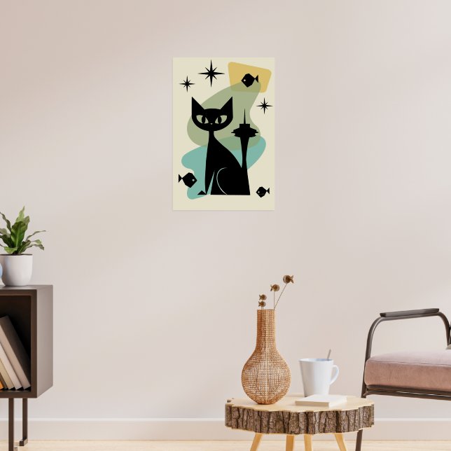 Mittelalterliche Seattle Cat Poster (Wohnzimmer 3)