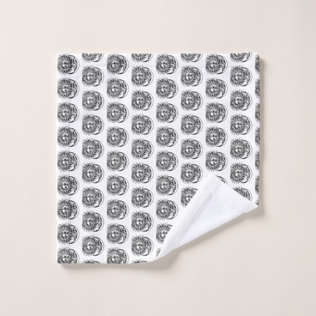 Mittelalterliche Sonne und Mond Badhandtuch Set (Waschlappen)