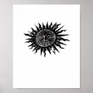 Mittelalterliche Sonnengravur - Whimsigoth Ästheti Poster