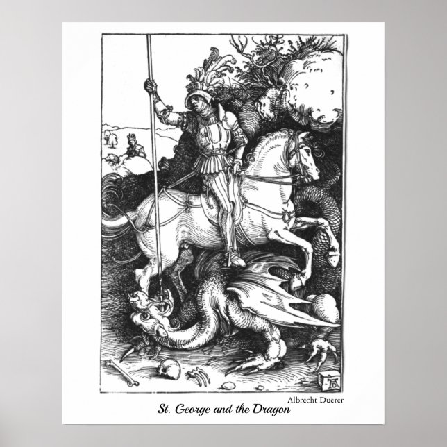 Mittelalterliche St. George und Dragon Aduloring Poster (Vorne)