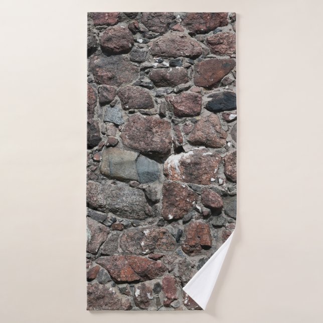 Mittelalterliche Steinmauer-Textur Badehandtuch (Badehandtuch)