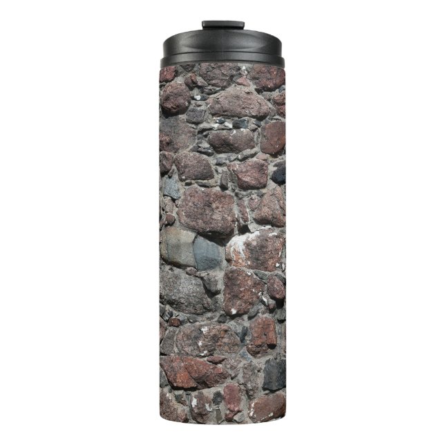 Mittelalterliche Steinmauer-Textur Thermosbecher (Vorderseite)