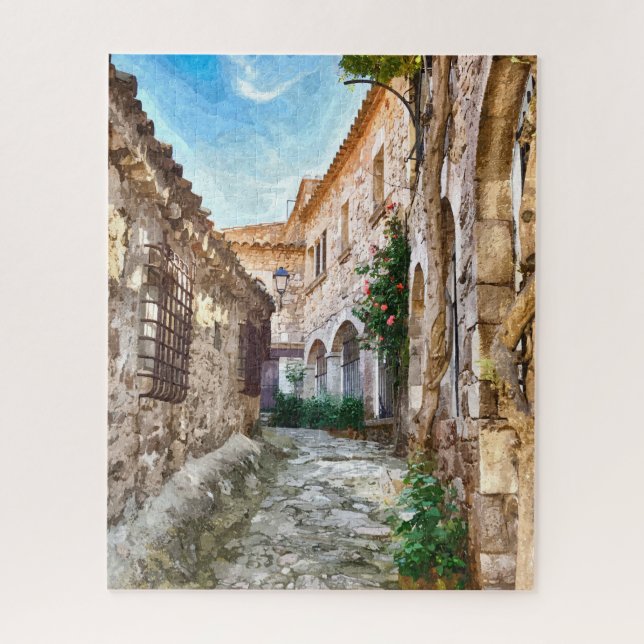 Mittelalterliche Straße in Spanien (Vertikal)