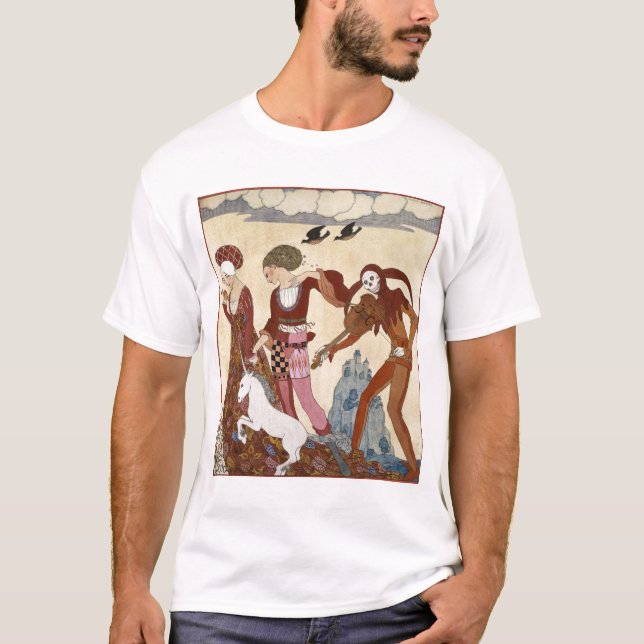 Mittelalterliche Szene durch Georges Barbier T-Shirt (Vorderseite)