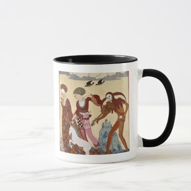 Mittelalterliche Szene durch Georges Barbier Tasse (Rechts)