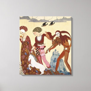 Mittelalterliche Szene von Georges Barbier Leinwanddruck