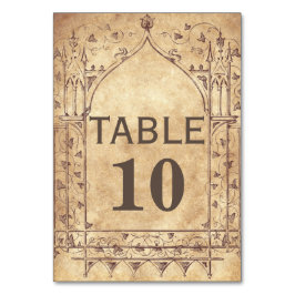 Mittelalterliche Tafelkarte Tischnummer