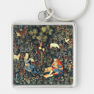 Mittelalterliche Tapisserie-Hirten und Schafe Schlüsselanhänger