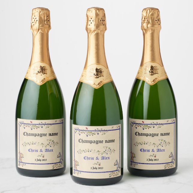 Mittelalterliche Tiere Hochzeit Sparkling Weinflas (Flaschen)