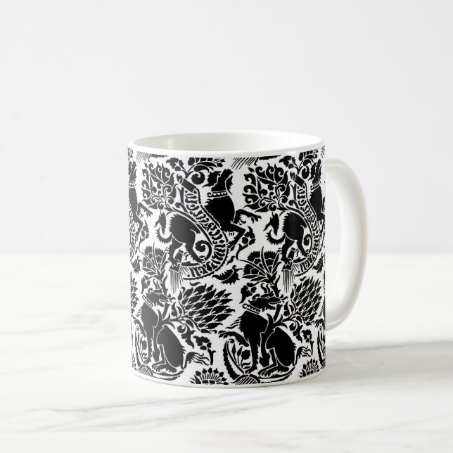 Mittelalterliche Tiere Kaffeetasse (VorderseiteRechts)
