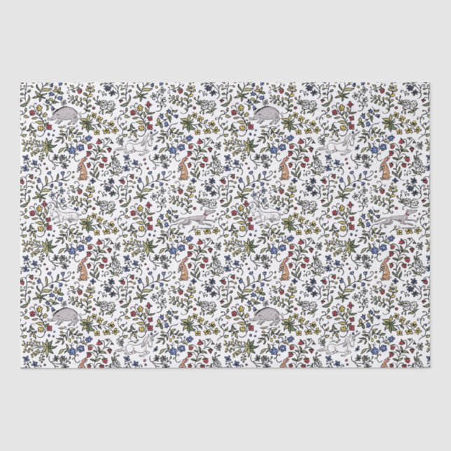Mittelalterliche Tiere Milzfleurpapier Seidenpapier (Vorderseite)
