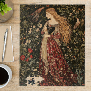 Mittelalterliche Vintage-Jungfrau Art Nouveau Flor