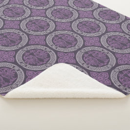 Mittelalterliche Vögel - Lila Sherpa-Blanket Sherpadecke