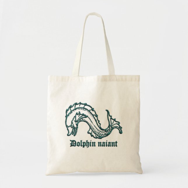 Mittelalterliche Wappenkunde des Delphins Tragetasche (Vorne)