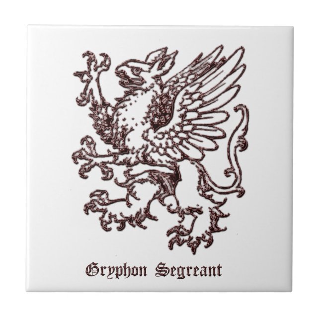 Mittelalterliche Wappenkunde Gryphon segreant Fliese (Vorderseite)