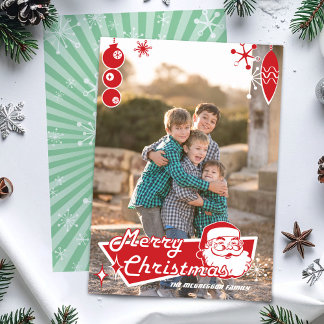 Mittelalterliche Weihnachtsfotokarte Feiertagskarte