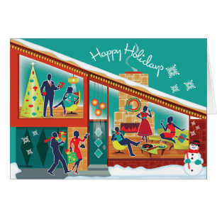 Mittelalterliche Weihnachtskarte des modernen Haus