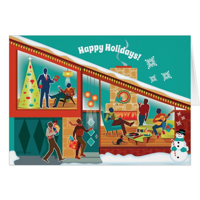 Mittelalterliche Weihnachtskarte des modernen Haus (Vorderseite (Horizontal))