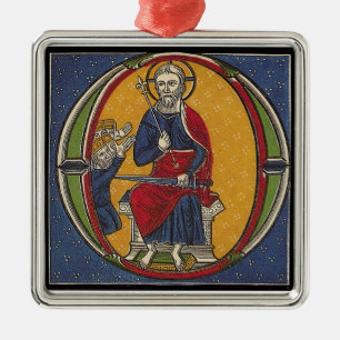Mittelalterliche Weihnachtsverzierung Silbernes Ornament