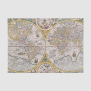 Mittelalterliche Weltkarte ab 1525 Seidenpapier