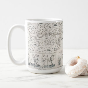 Mittelalterliche Weltkarte Quebec Nouvelle-France Kaffeetasse