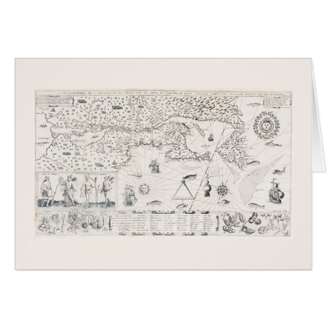Mittelalterliche Weltkarte Quebec Nouvelle-Frankre (Vorderseite (Horizontal))