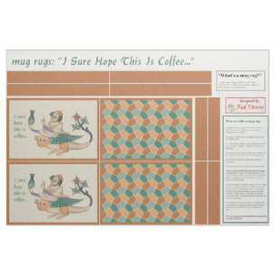Mittelalterlicher Alchemist DIY-Mug-Rug-Stoff Stoff
