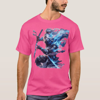 Mittelalterlicher Anime-Schwertkämpfer lustig T-Shirt