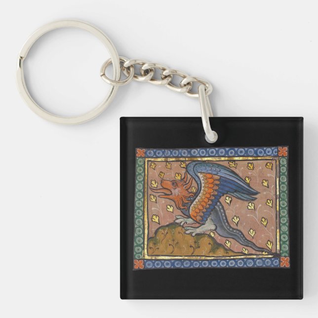 Mittelalterlicher Bestiardrache c. 1270 Schlüsselanhänger (Vorderseite)