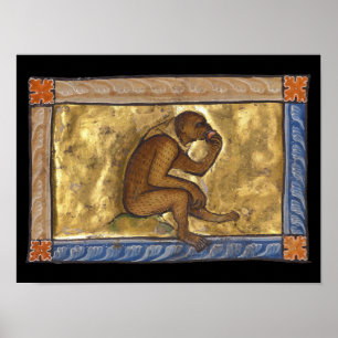 Mittelalterlicher Bestiarmonkey um 1270 Poster
