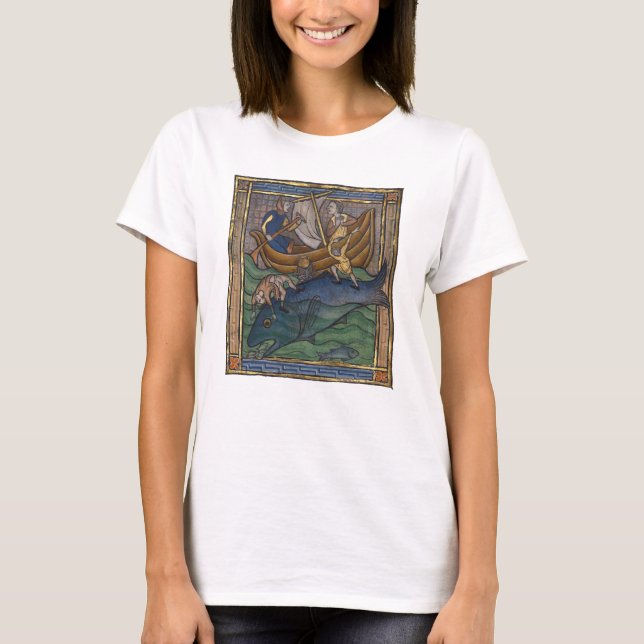 Mittelalterlicher Bestiarwal c. 1270 T-Shirt (Vorderseite)