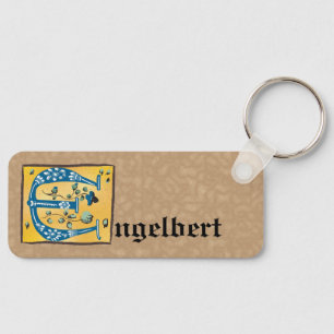 mittelalterlicher blutlichter Letter E Monogramm Schlüsselanhänger