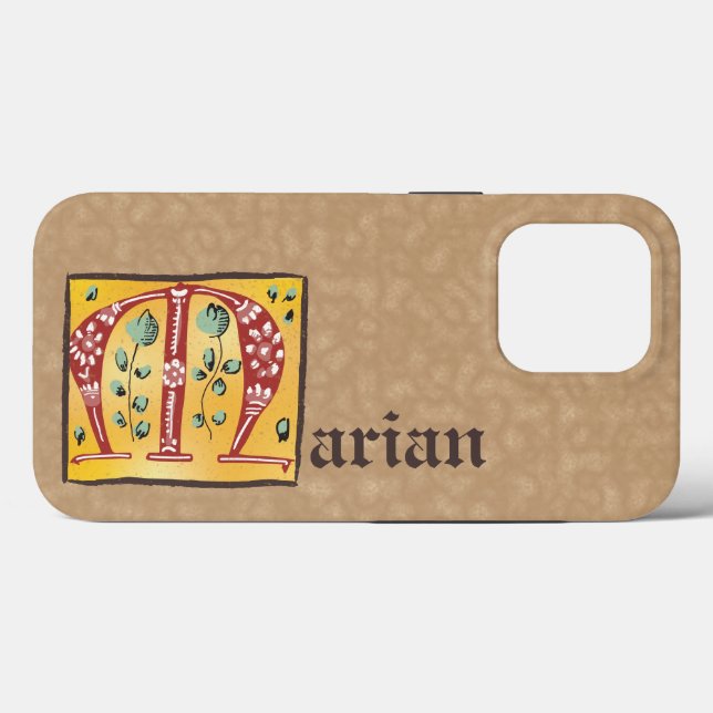mittelalterlicher blutlichter Letter M Monogramm Case-Mate iPhone Hülle (Rückseite (Horizontal))