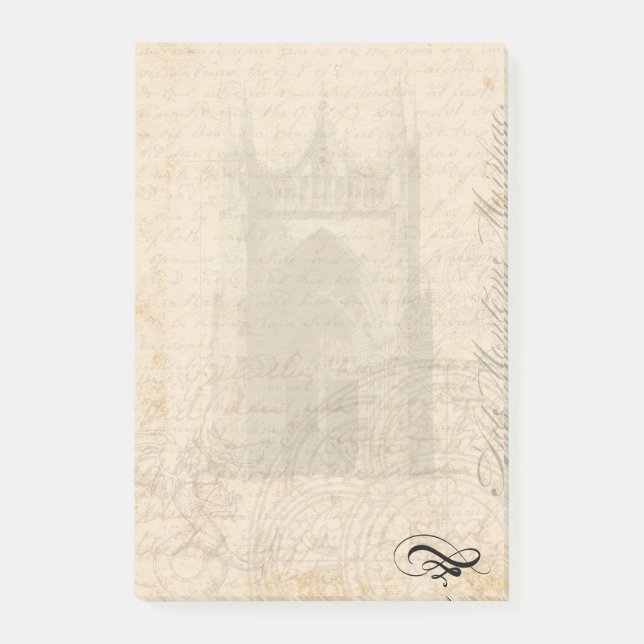 Mittelalterlicher Briefkopf - Palimpsest Post-it Klebezettel (Vorderseite)