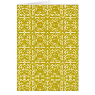 Mittelalterlicher Damast Fleur-de-lis, Senfgold