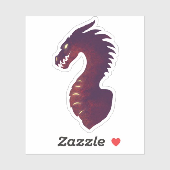 Mittelalterlicher Drache Aufkleber (Blatt)
