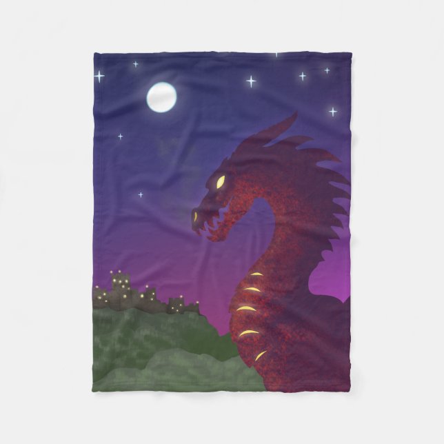 Mittelalterlicher Drache Fleecedecke (Vorderseite)