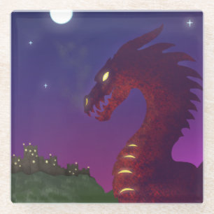 Mittelalterlicher Drache Glasuntersetzer