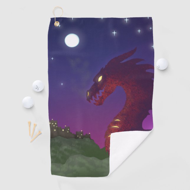 Mittelalterlicher Drache Golfhandtuch (Insitu)