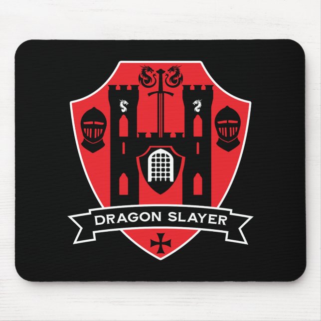 mittelalterlicher englischer Ritterdrache Mousepad (Vorne)