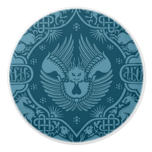 Mittelalterlicher Flügeldrachen Keramikknauf